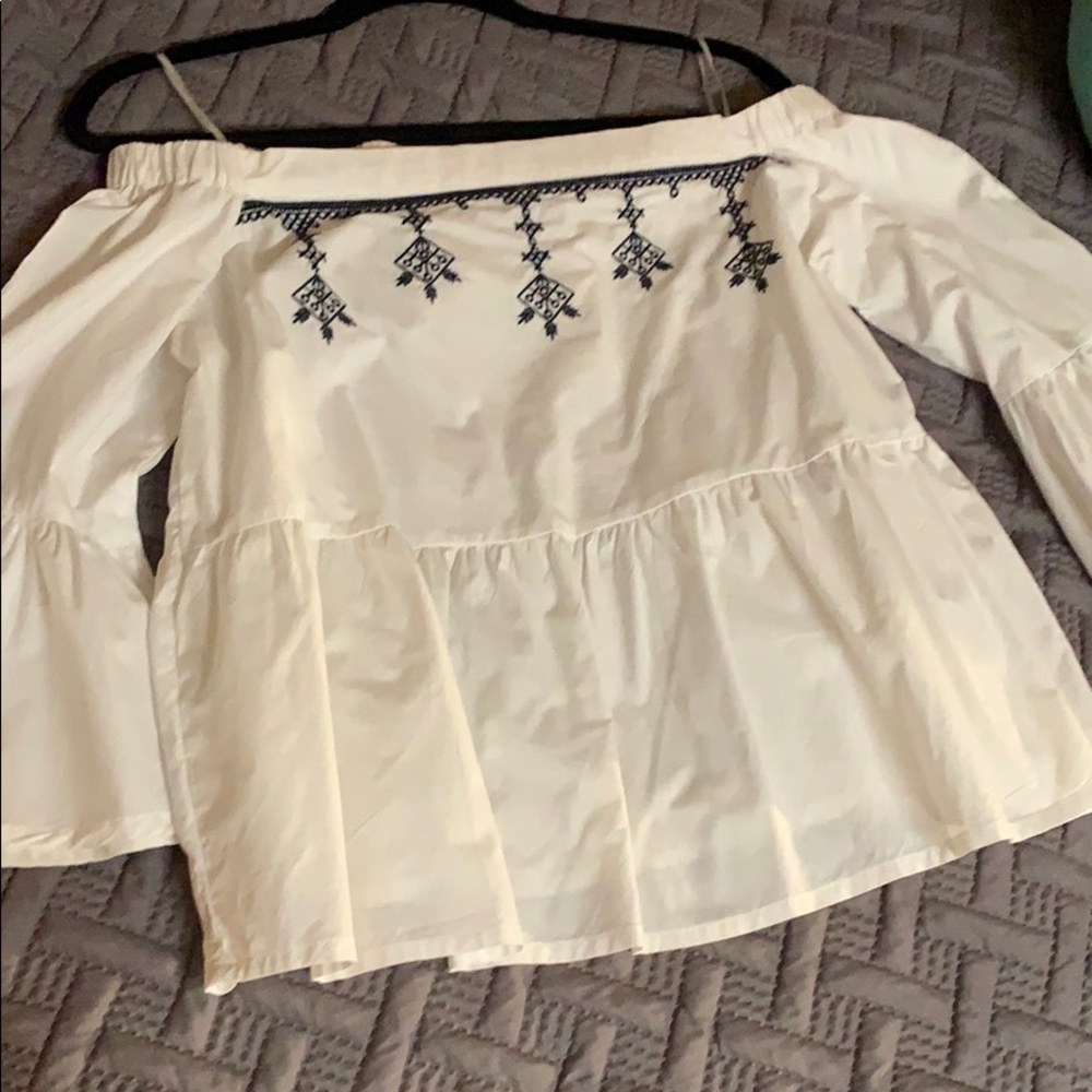 White off the shoulder shirt